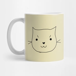 Determined Cartoon Cat (Black) Mug